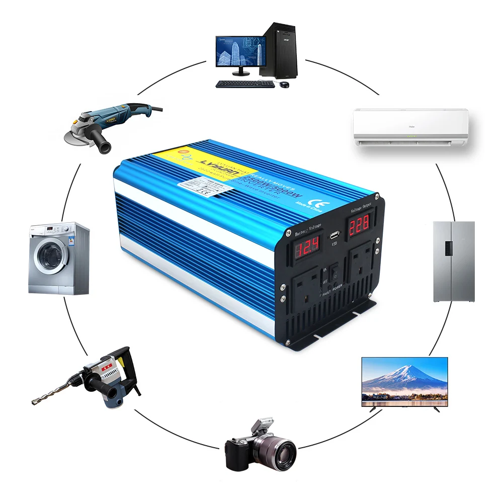

Lvyuan Pure Sine Wave Inverter 5KW 5000W Power Supply DC 12V Inverter 220V Car Power Inverter Voltage Transformer Converter