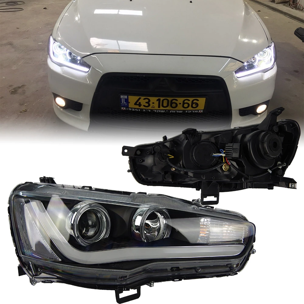 

Car For Mitsubishi Lancer EX 2008-2016 Headlights DRL Hella LED Bi Xenon Bulb Fog Lights Car Accessory Lancer Head Lamp