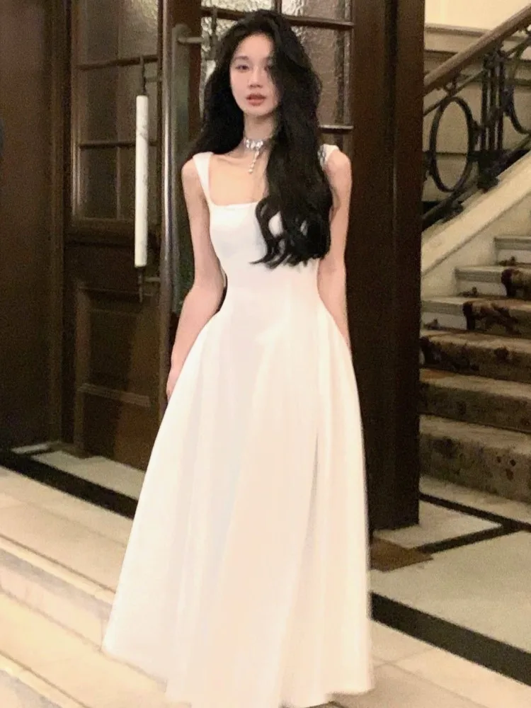 Женское винтажное платье-миди без рукавов элегантное вечернее платье-трапеция в