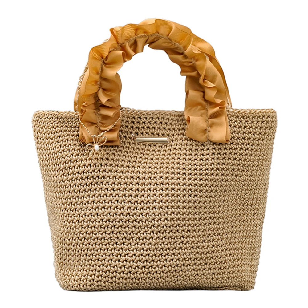 

Summer Handbags For Women New Beach Bags Ladies Flower Design Top Handle Bag Female Straw Summer Vacation Purses 2022 Fashion