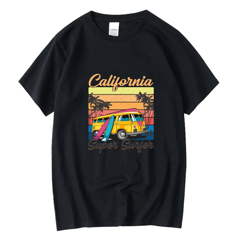 

Мужская и женская футболка, высокое качество, 100% хлопок, короткий рукав, дорожный автомобиль, принт, свободная Мужская футболка с круглым вы...