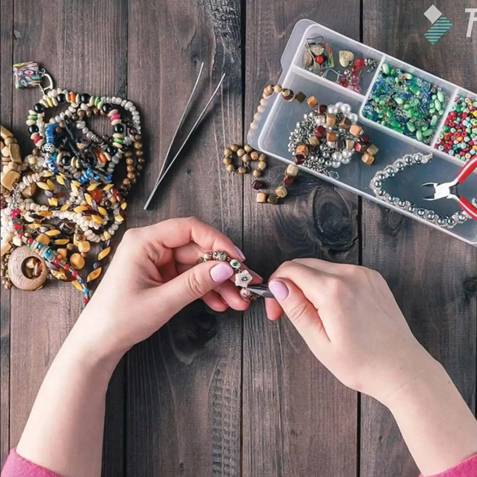 

Jewellery Set,Jewellery Findings Set with Craft ,Jewellery Pliers Tools for Making Bracelets, Earrings,DIY Handmade