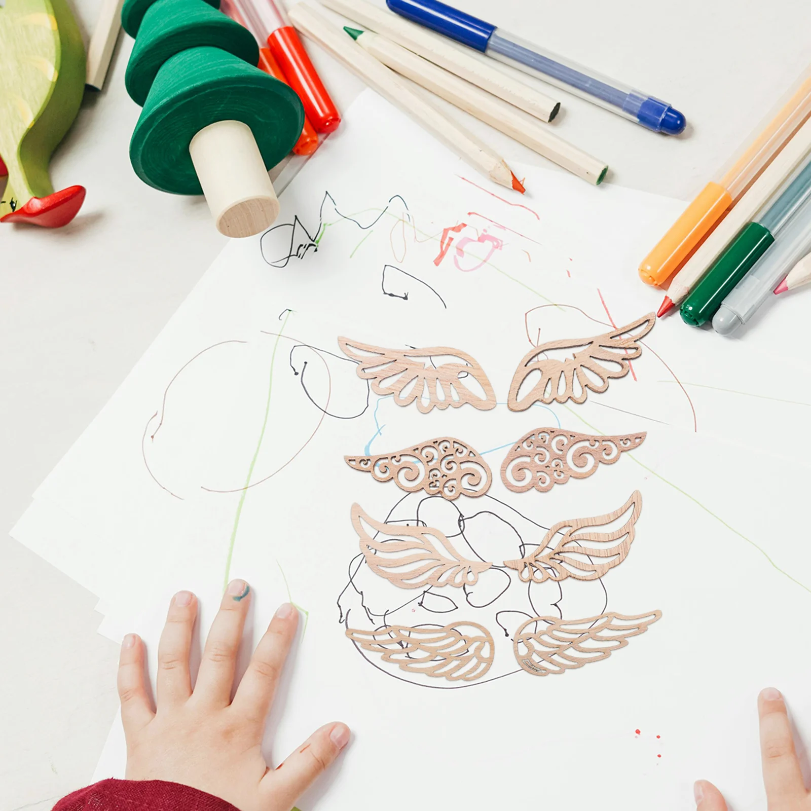 80 шт. декупажные поделки деревянные стружки аксессуары очаровательные