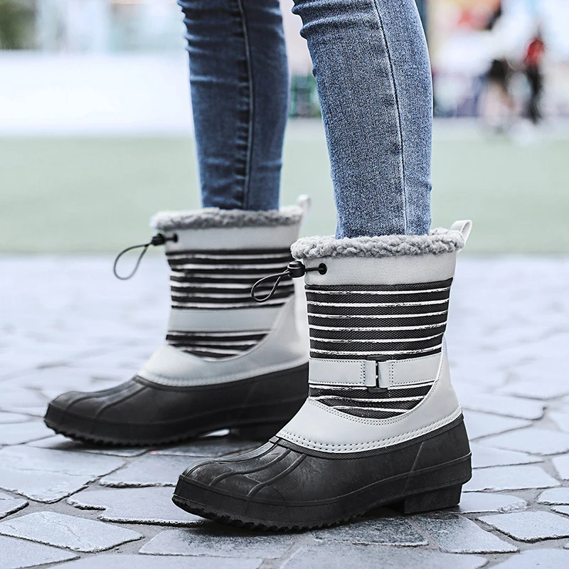 

Женские зимние ботинки на платформе, зимние ботинки, толстые плюшевые водонепроницаемые Нескользящие ботинки, модная женская зимняя обувь,...