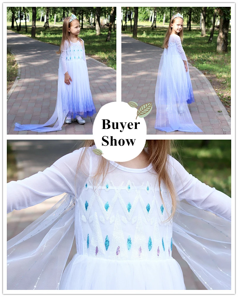 Fancy Cosplay Girls Princess Dress Snowflake Costume For Halloween Christmas Kids Party Dresses Holiday Clothing | Детская одежда и