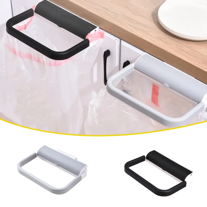 

Portable Garbage Bag Holder Cabinet Door Basket Hanging Trash Can Waste Bin Kitchen Trash Storage Holder Hook Kitchen Organzier