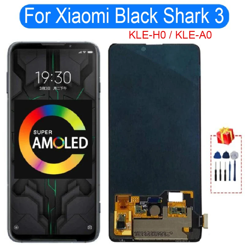 

Super AMOLED для Xiaomi Black Shark 3 LCD KLE-H0 дисплей сенсорный экран дигитайзер для Xiaomi Black Shark 3 Замена ЖК-дисплея