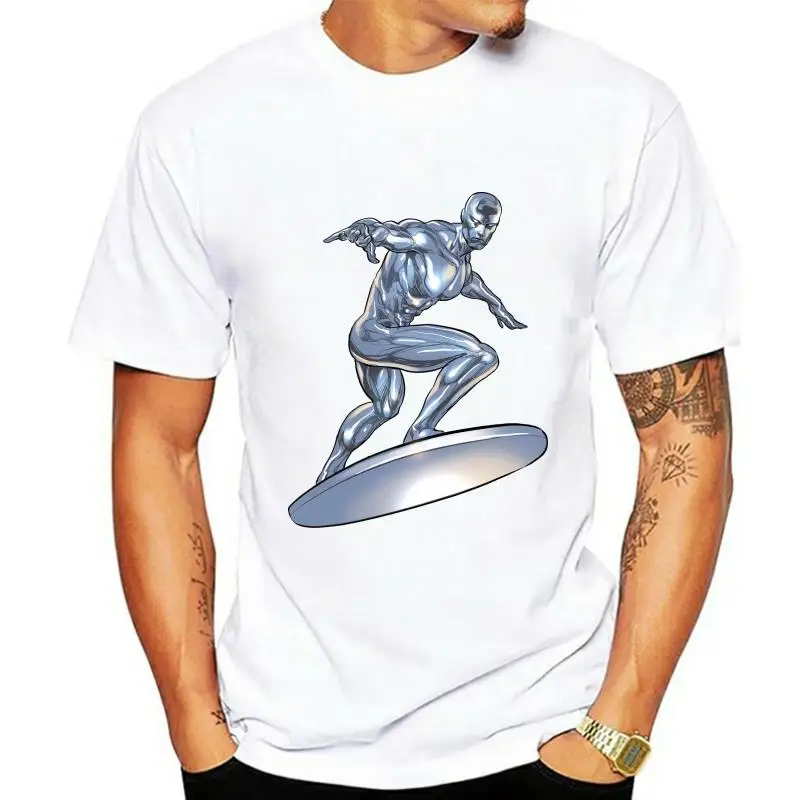 

Silver Surfer Men's T Shirt 100% Cotton Classic Print Tee Men Short Sleeve Clothing T-Shirt Summer Large Size