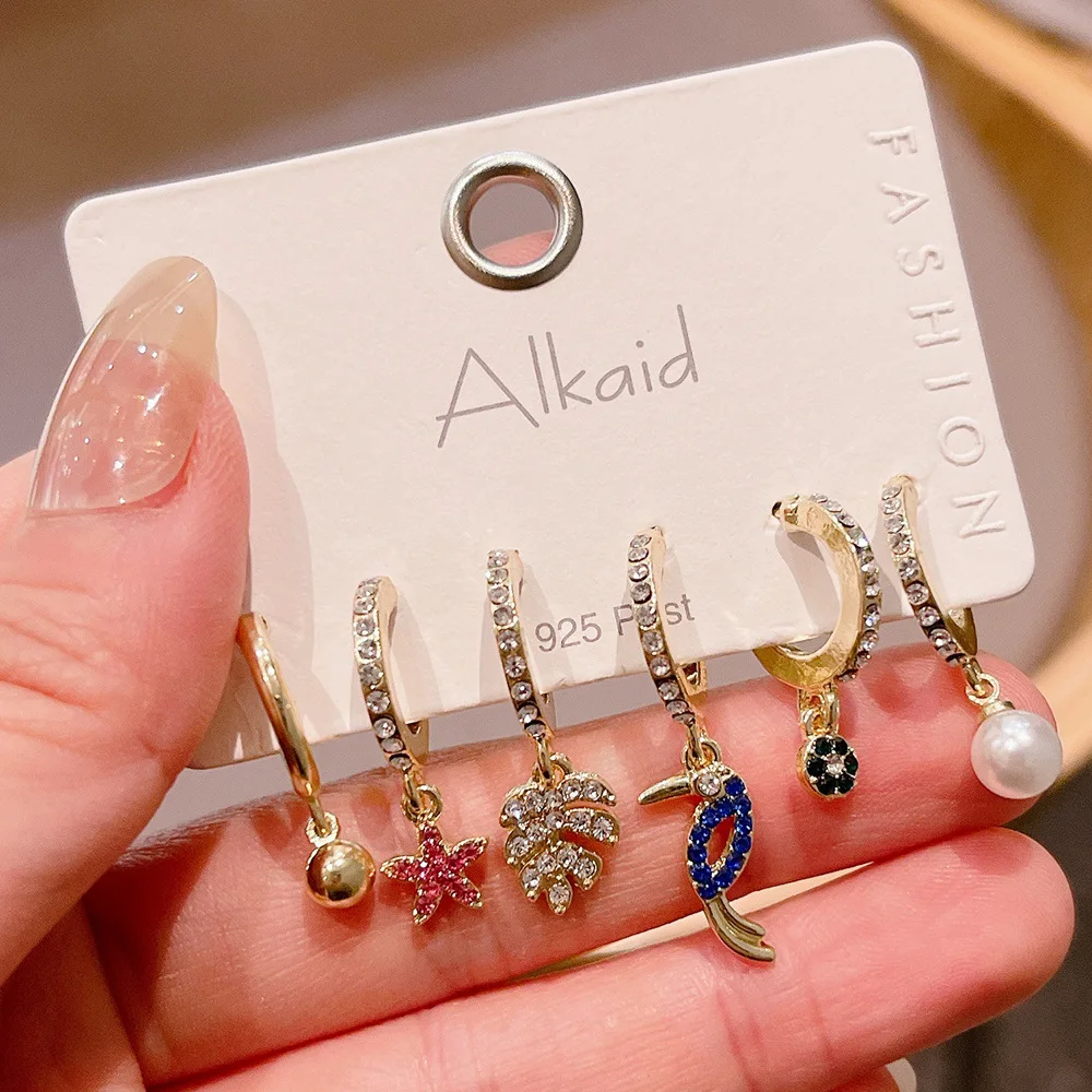 

6 шт./комплект, женские серьги с жемчугом