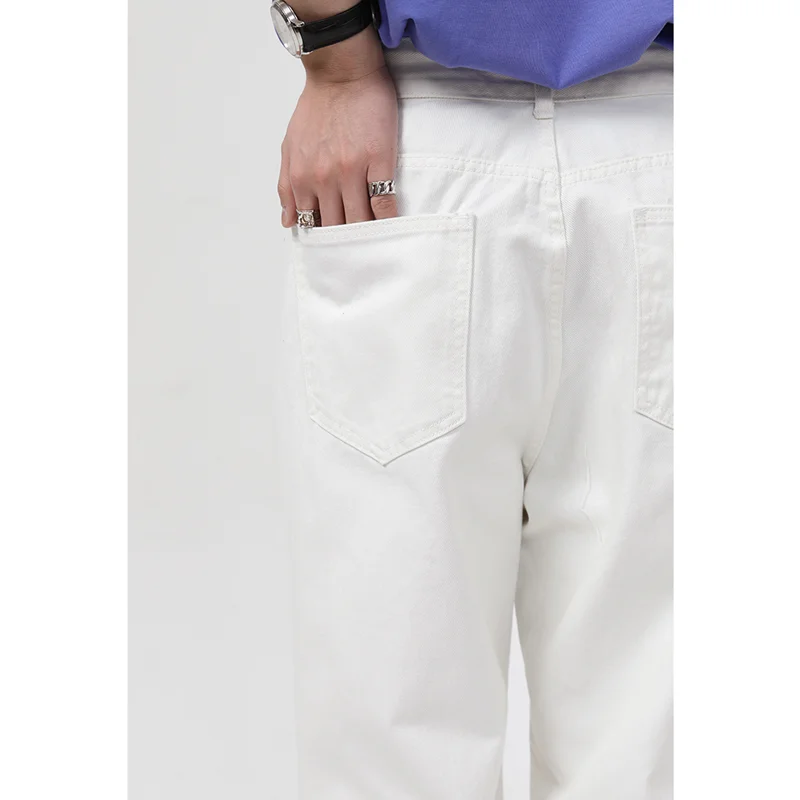 Men's Wear 2022 New Port Breeze Recreational Comfortable Black Jeans Loose Temperament Versatile Wide Leg Trousers Autumn Female