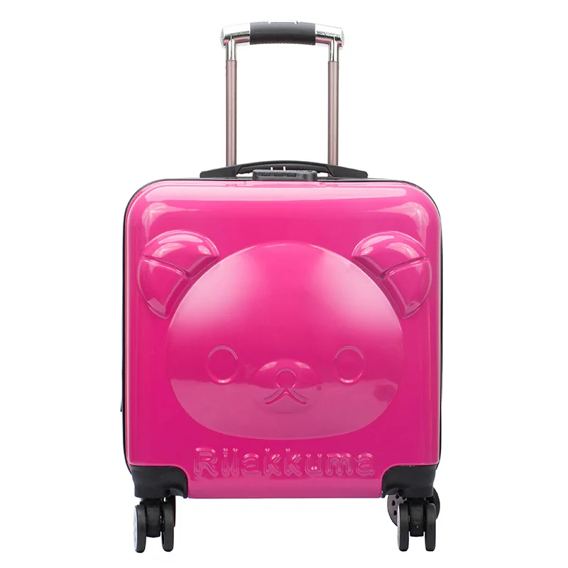 3d Stereo 18/20 Inch Cute Bear Suitcase, Student Children Cartoon Universal Wheel Password Trolley Case