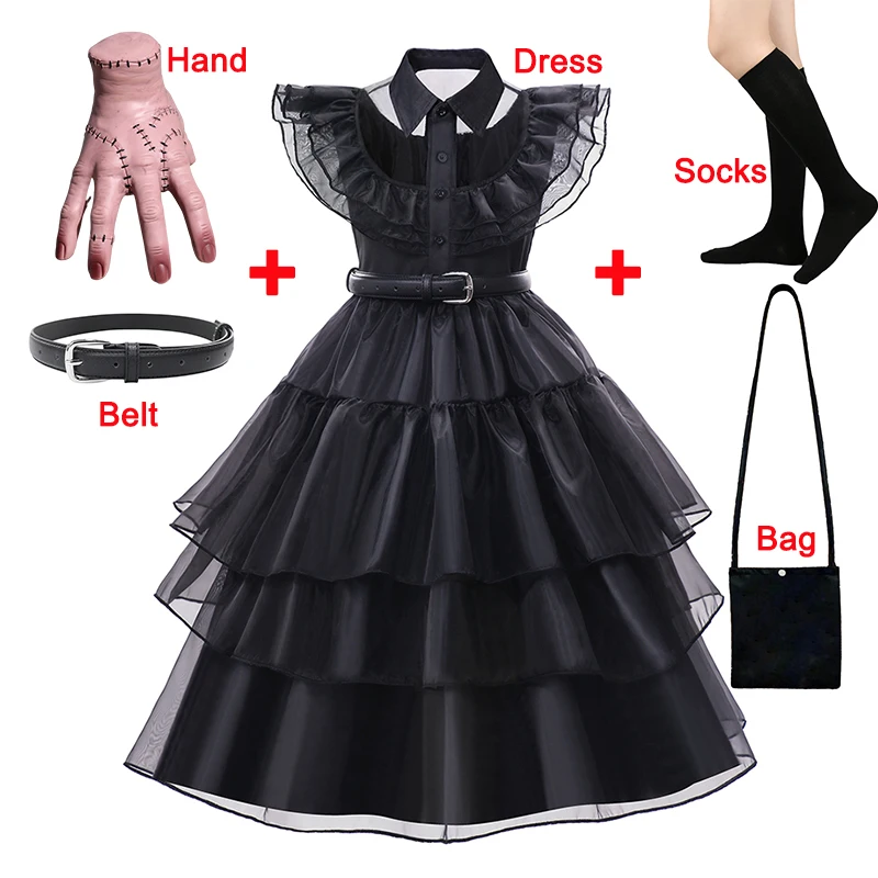 Детское готическое платье для косплея по мотивам фильма среду