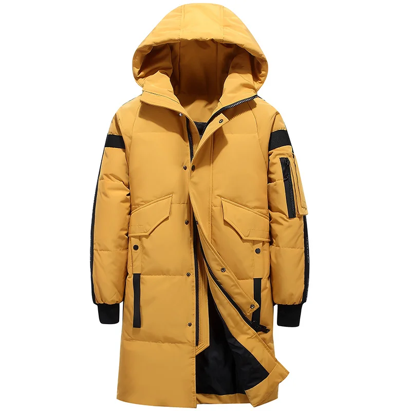 Winter Jacket Men Down Jacket Men Fashion Thick Warm Parkas Fur White Duck Down Coats Casual Hooded Down Jackets Mens Clothing