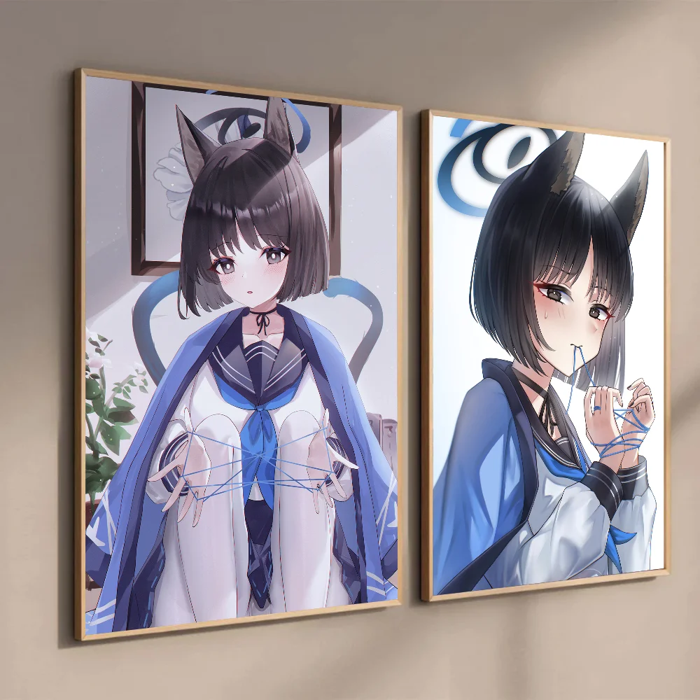 Игровой синий архив Kiryuu Kikyou плакат самоклеящаяся искусство кофейный дом бар