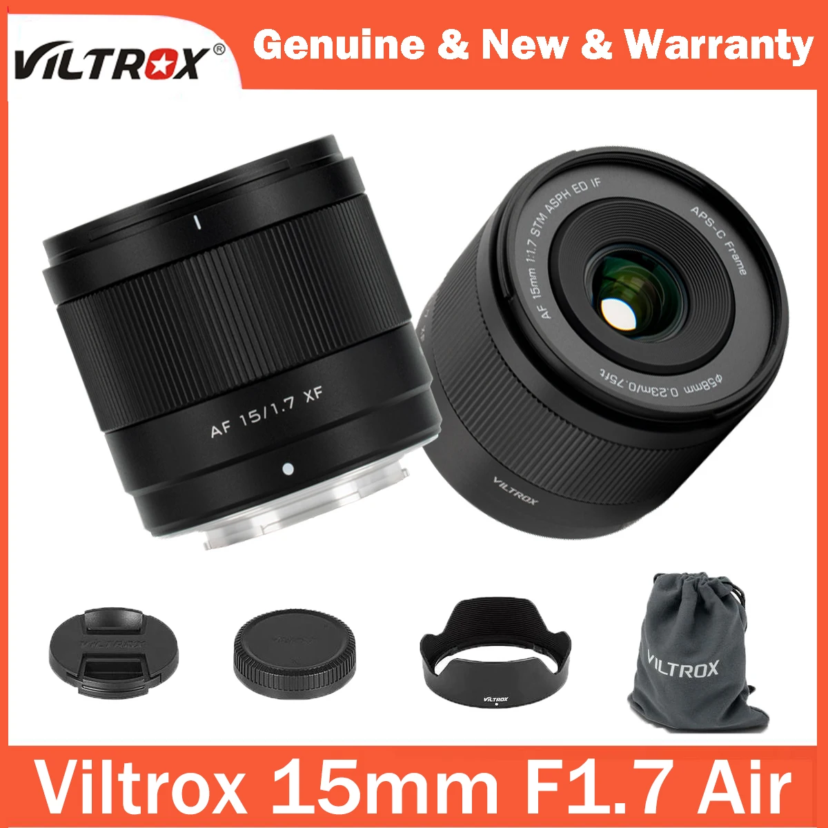 Фото Объектив Viltrox 15 мм F1.7 Air Auto Focus APS-C Prime для Fuji xm5 X-T5 X-T30 II Nikon Z Mount ZFC Z50 Z7II Sony zve1 zve10 II a7iv №1