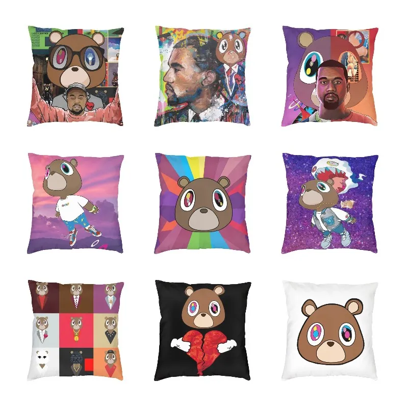 

Funny Kanye West Bear Cushion Covers Soft Modern Throw Pillow Case for Sofa Home Decor
