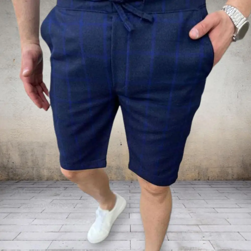 

Повседневные модные облегающие тонкие мужские шорты в клетку, официальная офисная одежда