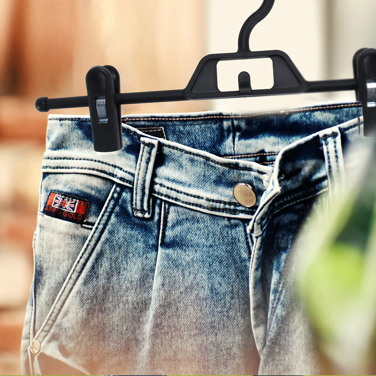 

Jean Hangers Adjustable Hangers with Clips Kids Pants Hangers Space Saving Pants Hangers Pant Hangers with Clips