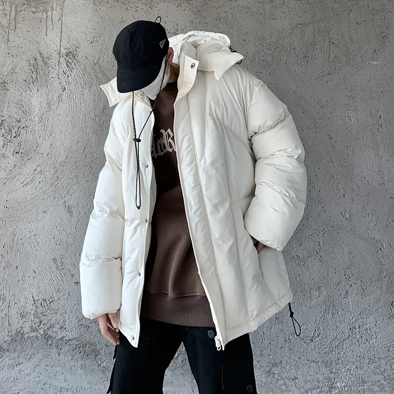 Winter Jacket Men Warm Fashion Casual Thickened Hooded Down Jacket Men Streetwear Loose Thick Short Coat Mens Parker Clothes