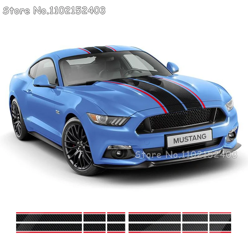 

Double Racing Stripe Decal Universal 174"X17" Hood to Trunk Rally Sticker Cars, Trucks, SUVs For Ford Mustang Toyota BMW