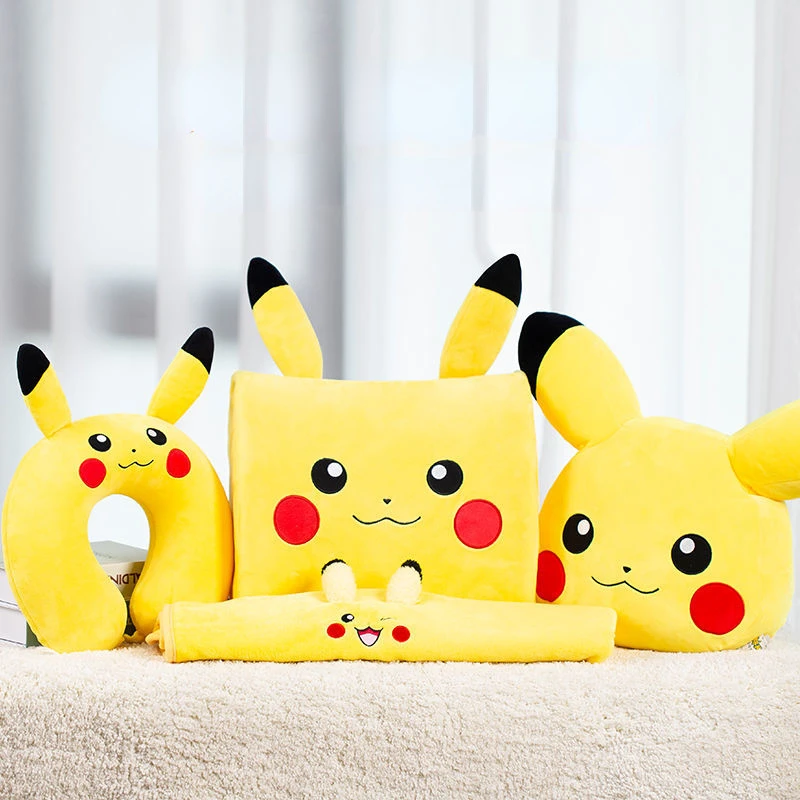 

Christmas gift Pikachu Stuffed toy pocket monster Kawaii Japanese anime soft filled cartoon pillow Children's Halloween gift