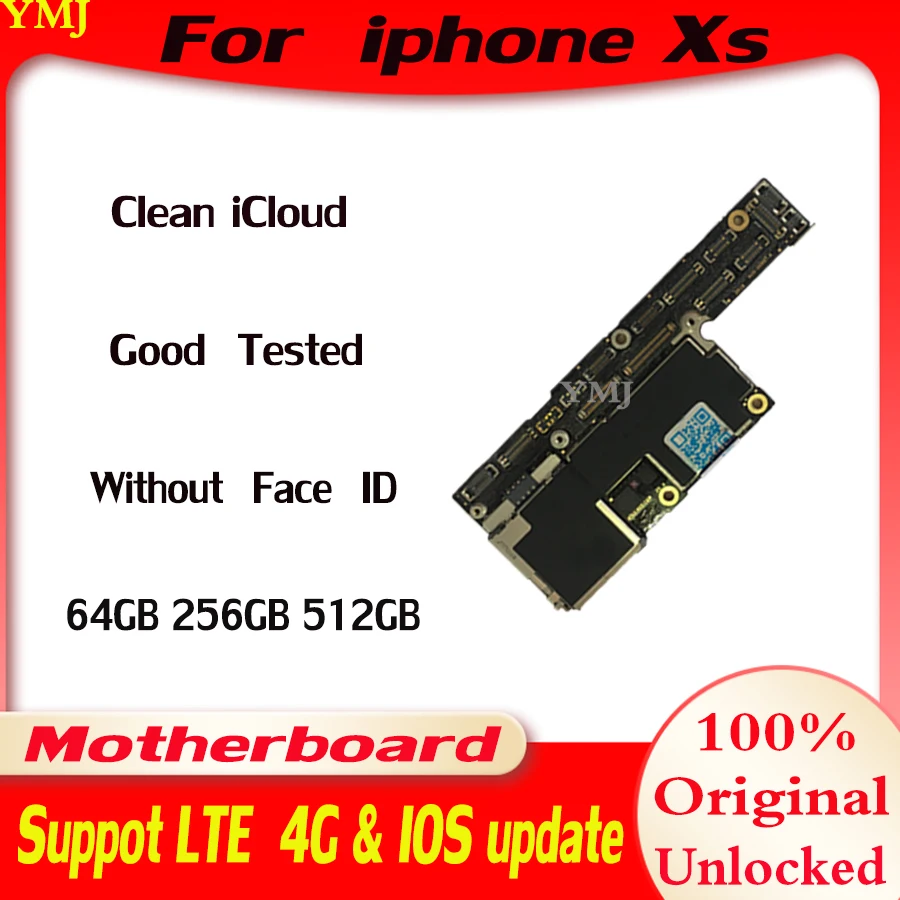 

С/без Face ID для материнской платы iphone XS Бесплатный icloud 100% Оригинальный разблокированный полный чип хорошо протестированная логическая плата 64-256-512GB