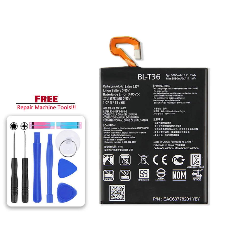 Аккумулятор BL-T36 2880 мАч для LG K30 X410TK BL T36 BLT36 аккумулятор + бесплатный инструмент