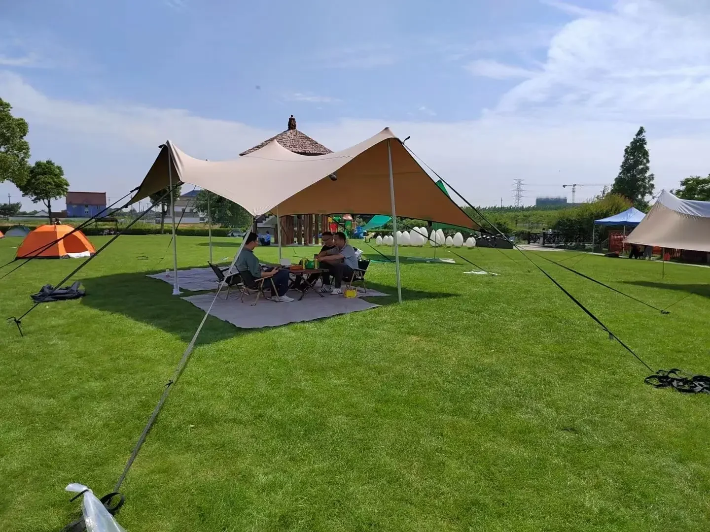 24 квадрата искусственная кожа + Водонепроницаемая 5000 навес пляжный гостиничный