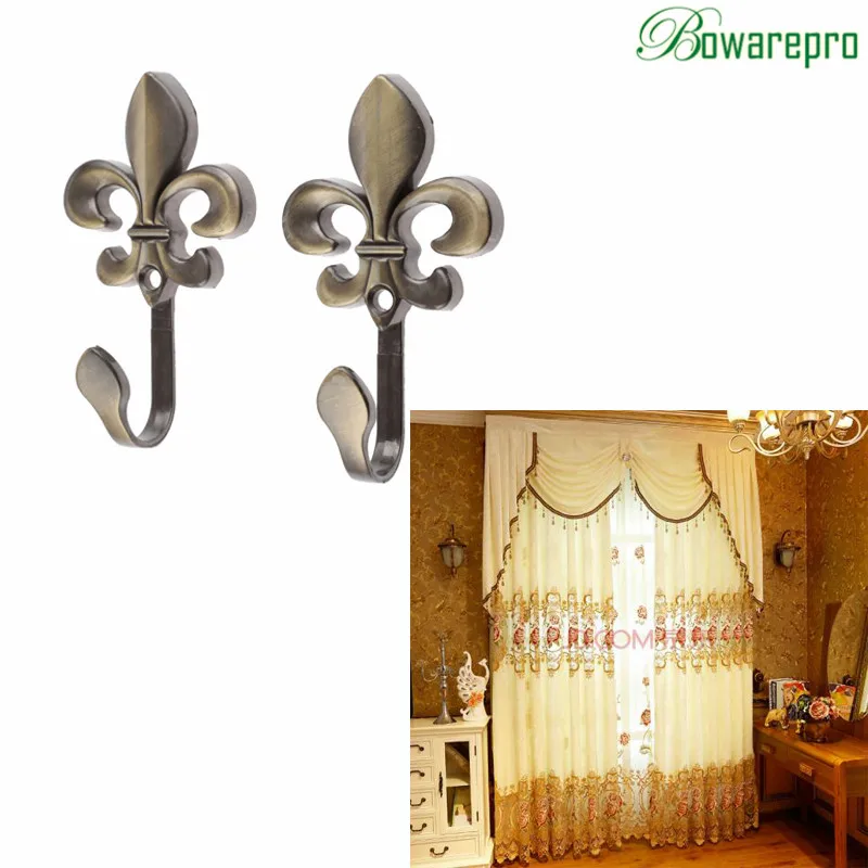 

2Pcs Curtain Tieback Holders,Bronze Metal Chinese Plum Flower Wall Hooks Hanger for Window Curtain Towel Cloth Coat Accessories