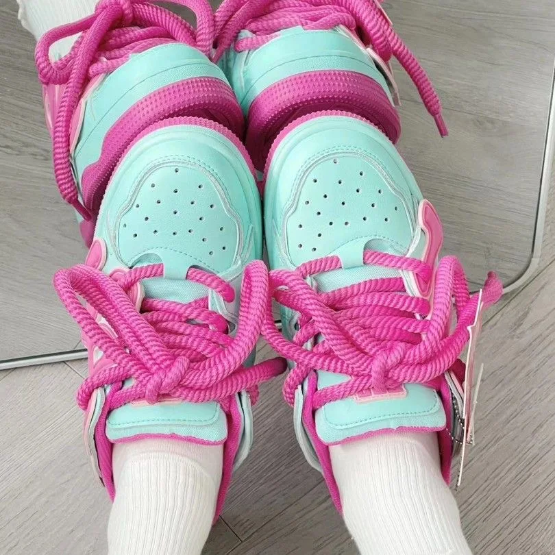 Spring Women Cute Bear Canvas Shoes New Flat Casual All-match Half Slippers Korean Version Trend Lace Up Ladies Vulcanized Shoes