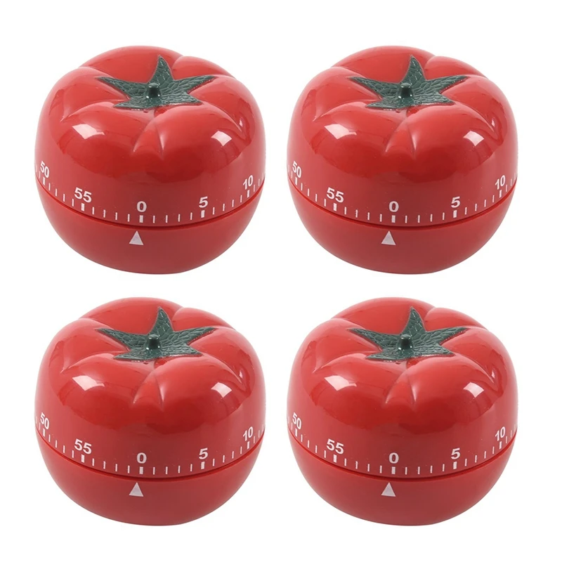 

4Pcs Tomato Mechanical Kitchen Timer Game Count Down Counter Alarm Cooking Tool 60 Minutes Temporizador Minuterie Timer