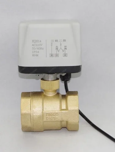 DN15 DN20 DN25 DN32 3-ходовой латунный водонепроницаемый шаровой кран с электроприводом