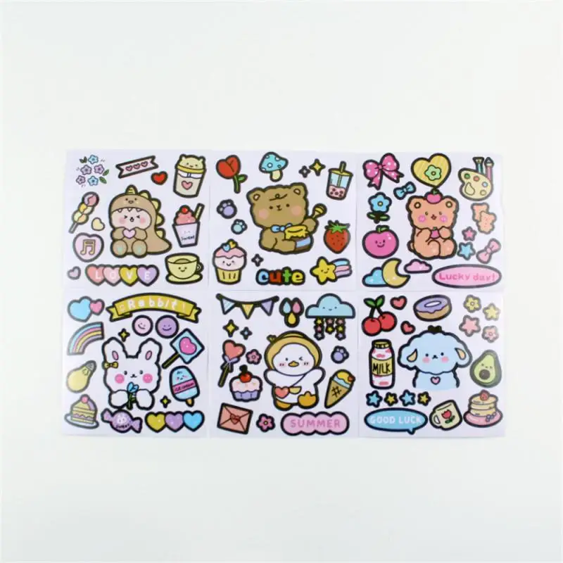 

Cute Cartoon Sticker Self-Adhesive Bear Waterproof Kettle Cup Sticker Thermos Cup Hand Account PVC DIY Sticker Home Decoration