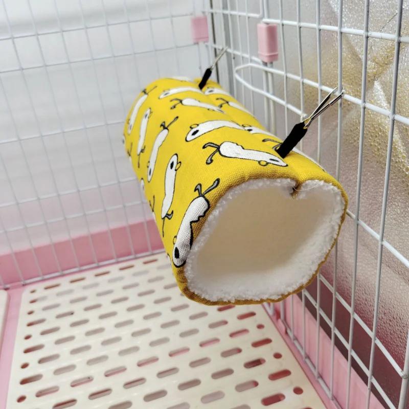 

S/L Hanging Warm Hamster Cage Winter Guinea Pig Ferret Rat Small Animal Pets Items Cobaya Accesorios Tunnel Toys Tube