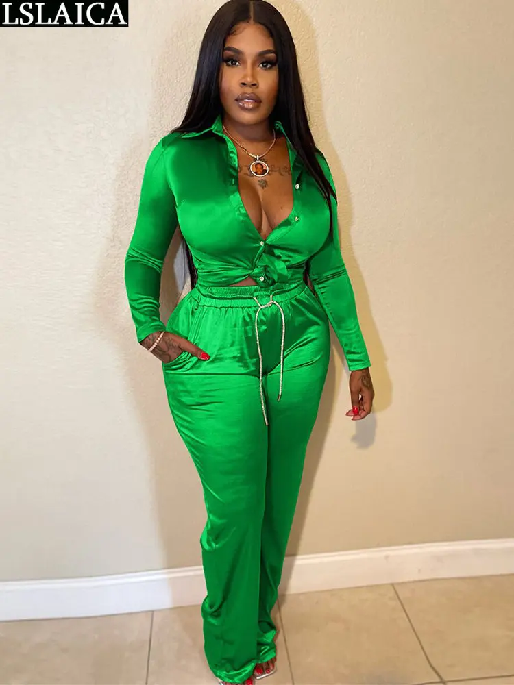 

Однотонные костюмы для женщин, повседневный комплект из двух предметов, зимняя женская 2022 рубашка с длинными рукавами, комплект из 2 предмет...