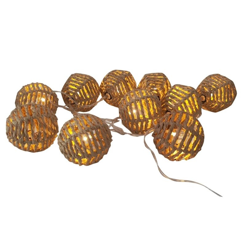 

2.5M 10LED Paper Rattan Ball Light Decoration Christmas Festival Light String Light String Pendant Braided Light String