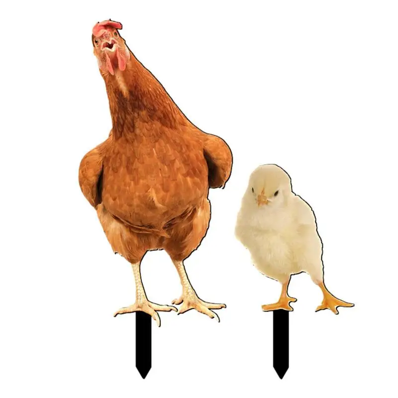 

Chicken Yard Acrylic Sun Resistant Waterproof Hen Patio Decoration Portable Outdoor Colorful Stakes for Lawn Pond Landscape