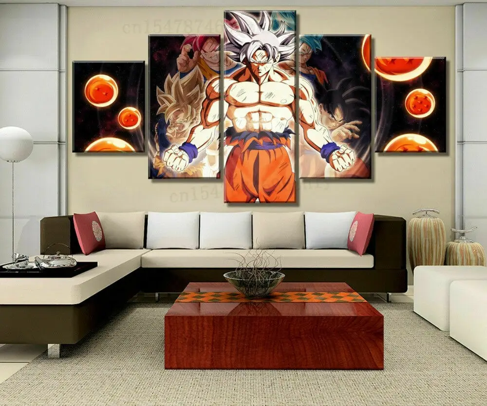 

Картина на холсте из аниме Super God, домашний декор, HD печать без рамы, комнатные декоративные картины, 5 панелей, плакаты