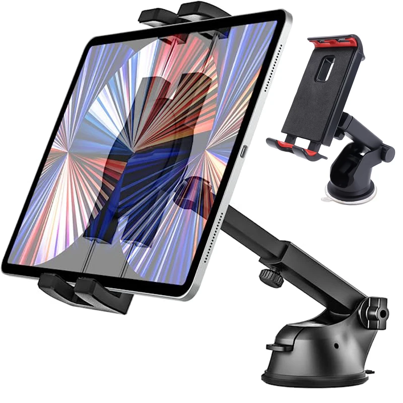 Universal 7-11 Inch Tablet Phone Holder for iPad 7.9 9.7 10.2 Samsung Z Fold 4 3 2 Stong Suction Cup Tablet Car Phone Holder