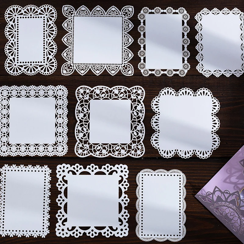 10 шт. полые цветочные листья кружевная бумага нежелательный Журнал Планировщик