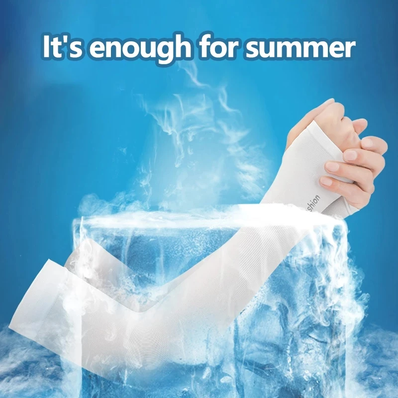 

Running Arm Sleeves Warmers Sports Sleeve Sun UV Protection Hand Cover Cooling Warmer Fishing Cycling Ski Ice Silk Cooling