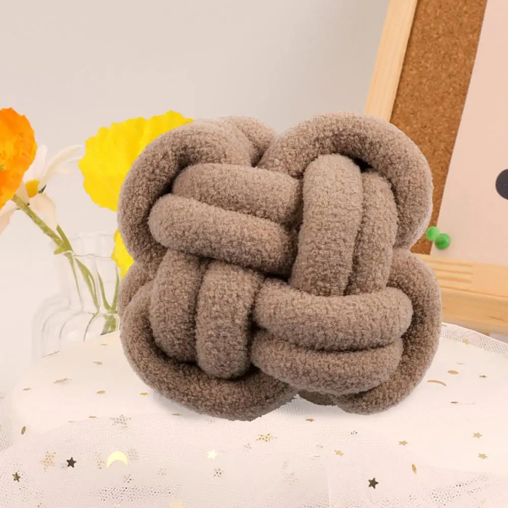 

Exquisite Throw Pillow Doll Anti-pilling Throw Pillow Good Rebound Fine Stitching Knotted Ball Pillow Companion