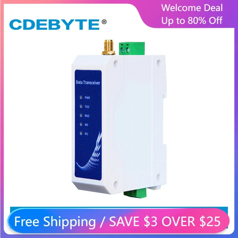 

CDEBYTE LoRa RS485 Modem Wireless Radio Station 433MHz E96-DTU(433L30-485) 30dBm Long Range Anti-interference Support Modbus