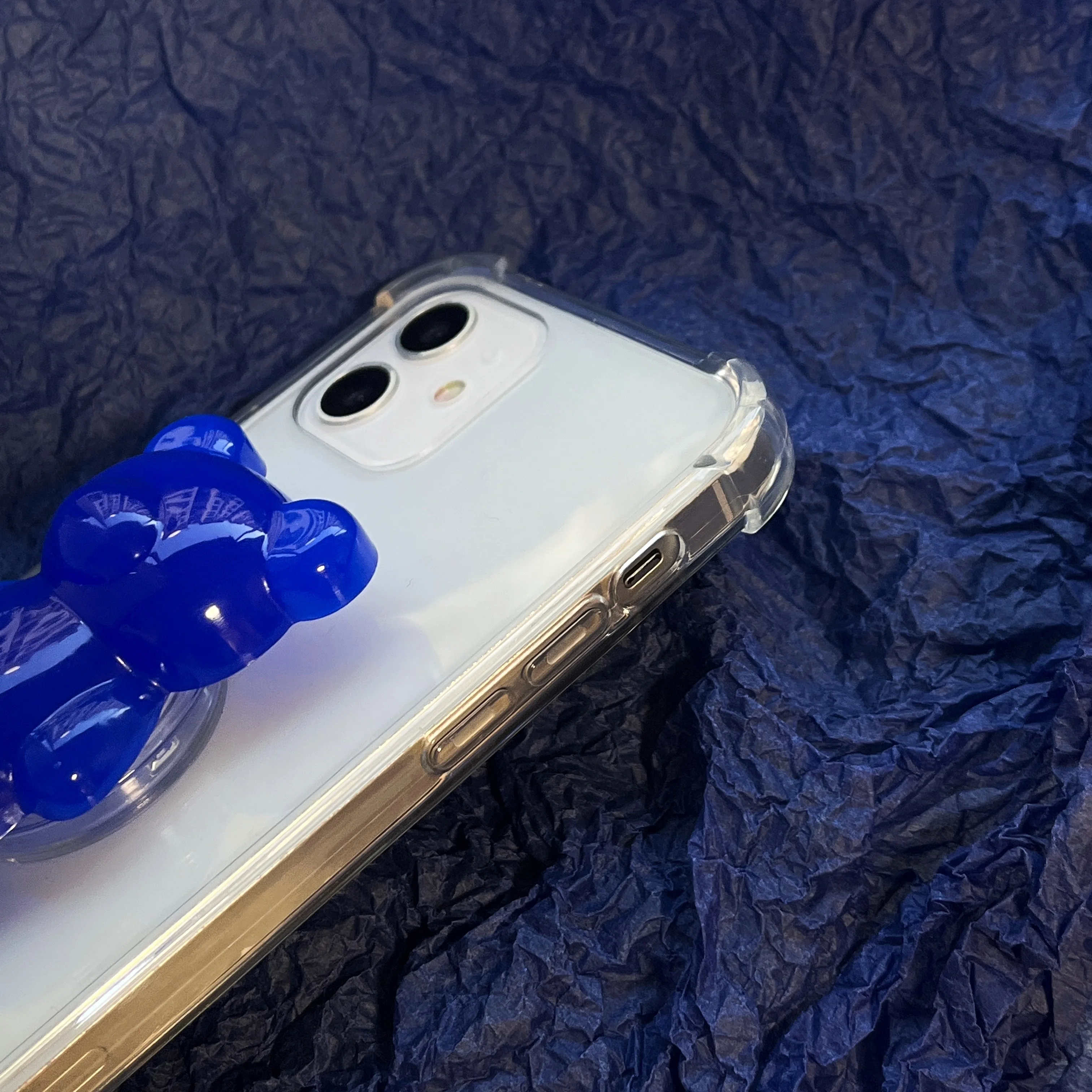 Симпатичный мультяшный 3D лазерный медведь кольцо держатель стенд прозрачный