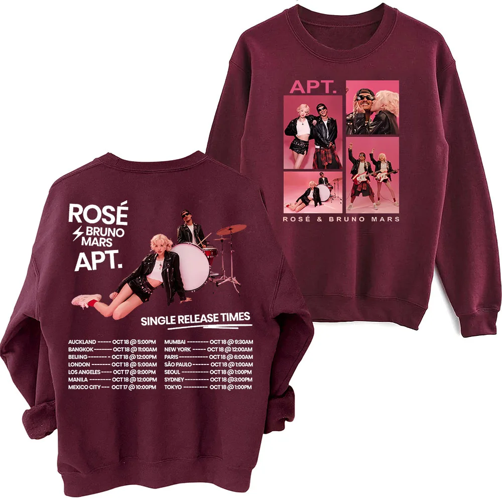 Толстовка ROSÉ &amp Bruno Mars APT большие толстовки в стиле Харадзюку с круглым вырезом и
