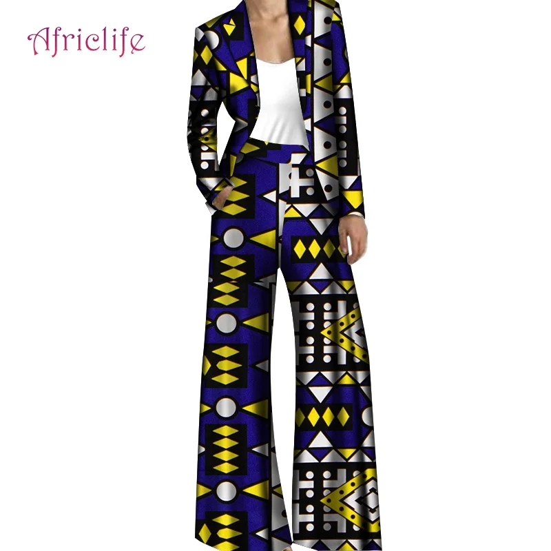 

Женские костюмы с блейзером для офиса, свободные модные брюки и повседневное пальто в стиле бутика, одежда для африканских женщин WY5778