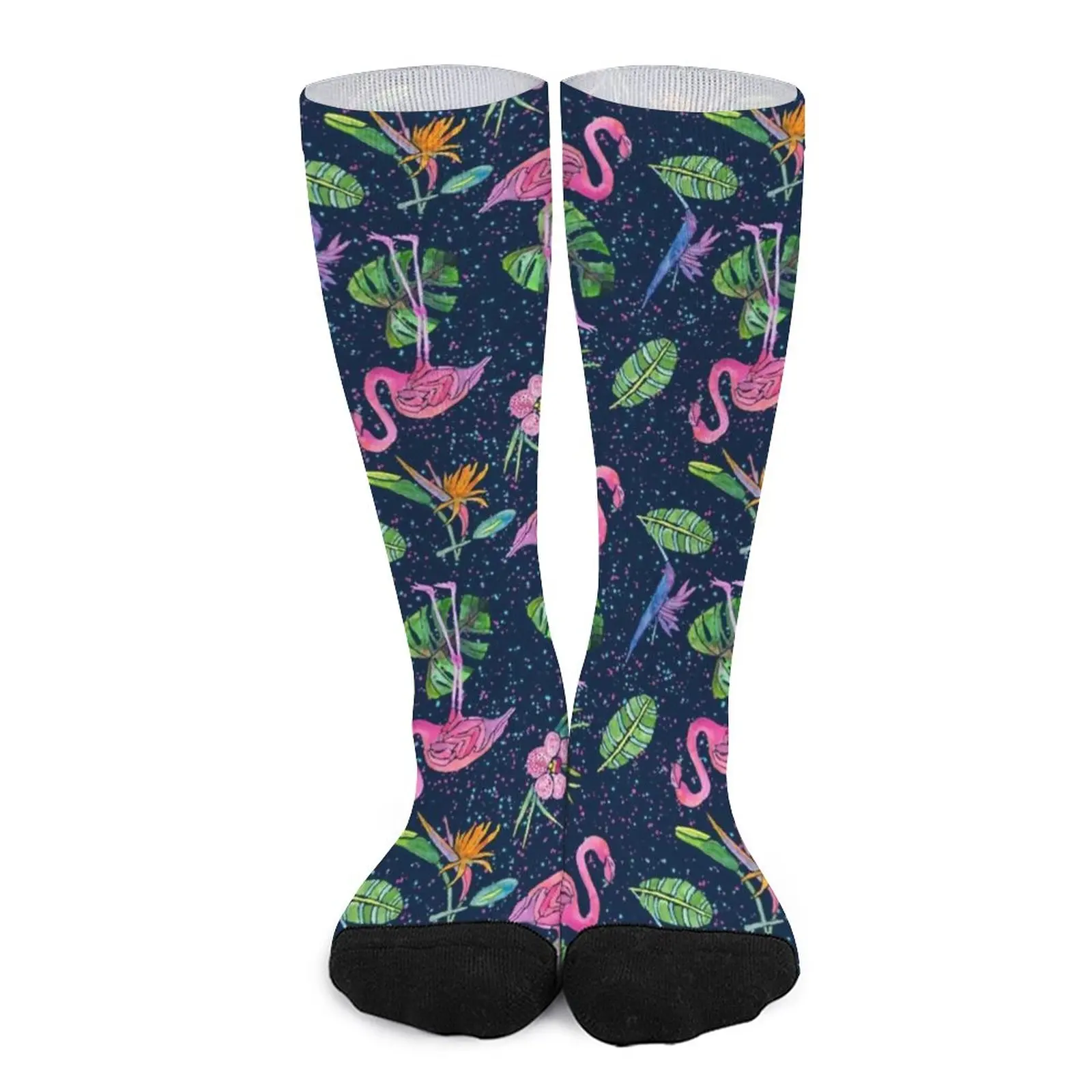 

Розовые носки с принтом птиц, зимние модные мягкие носки с фламинго для мужчин и женщин, дизайнерские нескользящие носки для скейтборда