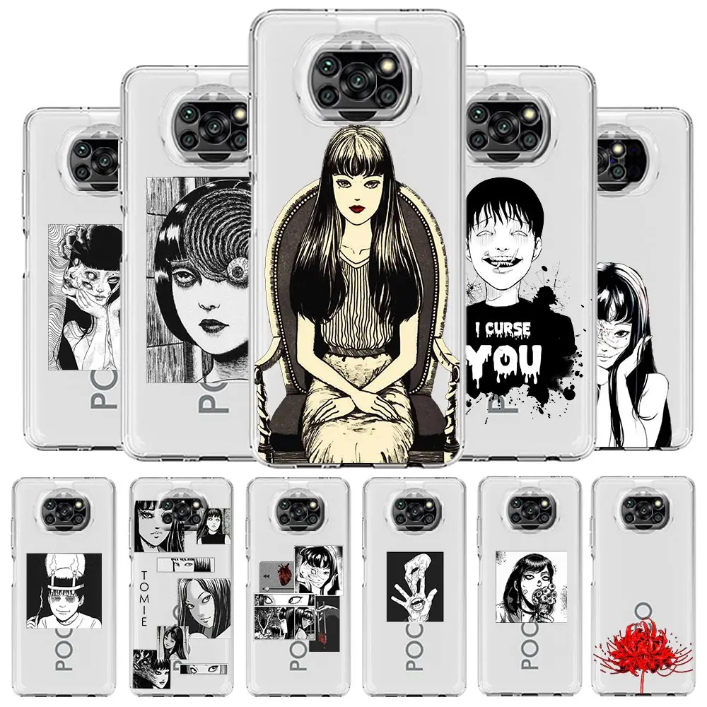 

Tomie Revenge Junji Ito Horror Phone Case For Xiaomi Mi 12T 10 12 Lite 11 Ultra 11X 11T Pro 11i Poco X4 X3 NFC F3 F4 M3 M4 Cover