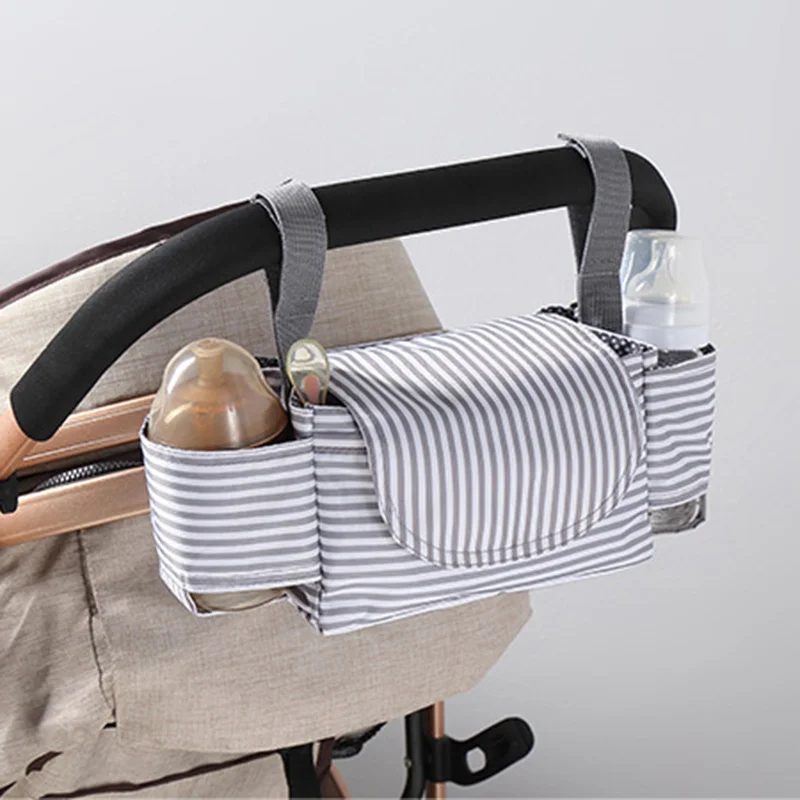 

Pram Organiser with Insulated Cup Holder Universal Baby Buggy Organiser Multifunctional Portable Baby Accessories cup Holders