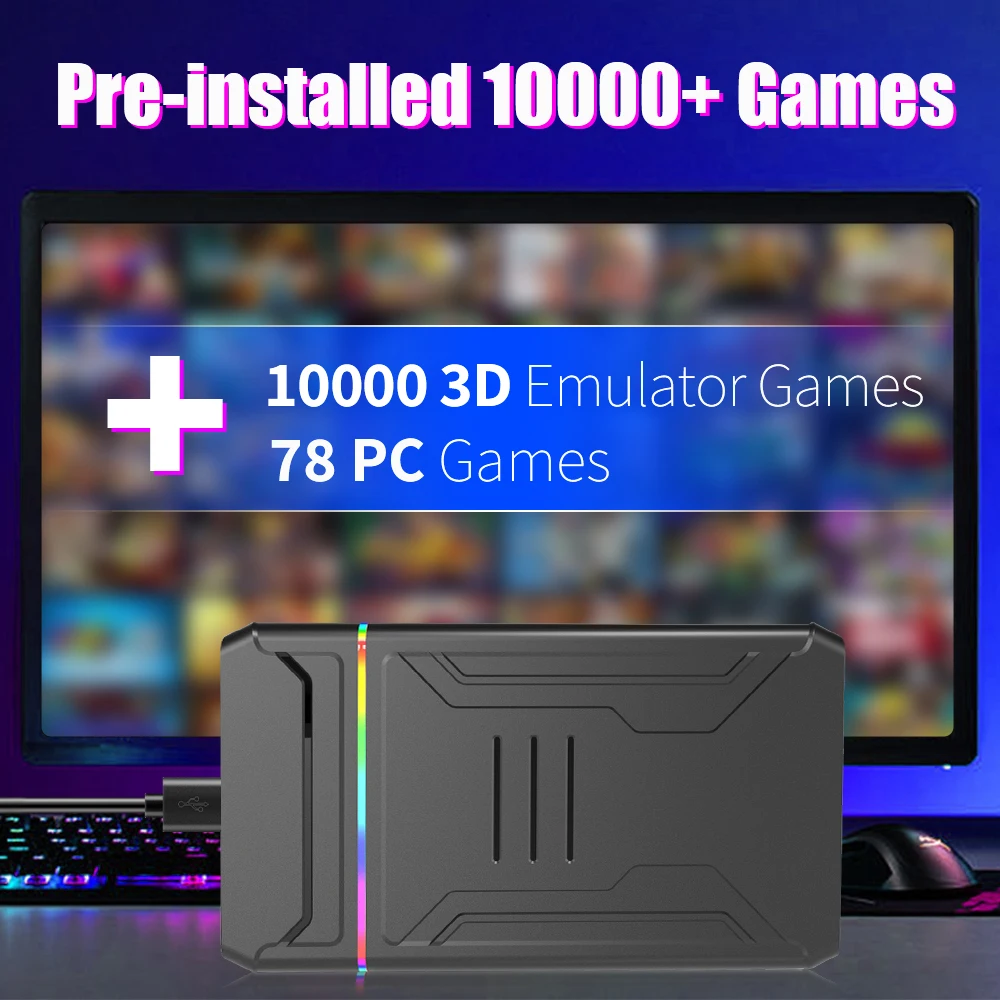 Игровая игровая консоль JMachen Launchbox 3 ТБ с жестким диском для XBOX/PS4/Switch/PS3/PS2/PS1/Wii/WiiU